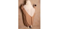Abaya couleur camel manches serrées en soie de medine